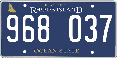 RI license plate 968037