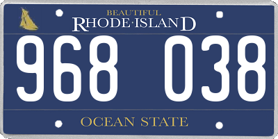 RI license plate 968038