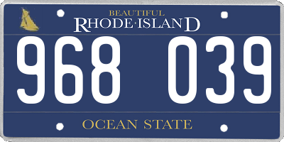RI license plate 968039