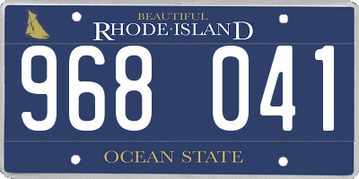 RI license plate 968041