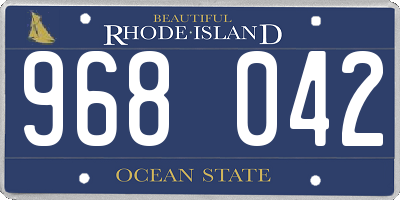 RI license plate 968042