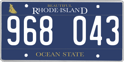 RI license plate 968043