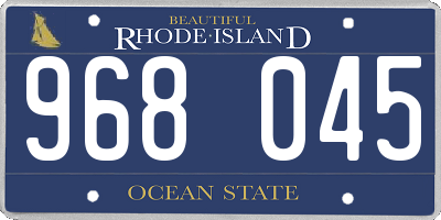 RI license plate 968045