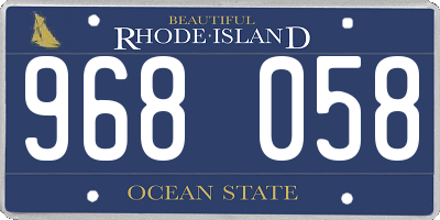 RI license plate 968058