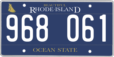 RI license plate 968061