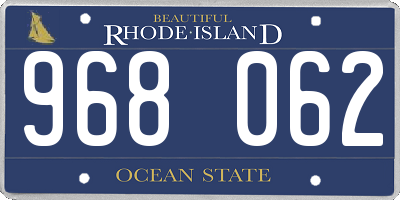 RI license plate 968062