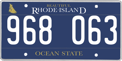 RI license plate 968063