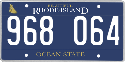 RI license plate 968064
