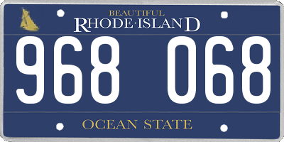 RI license plate 968068