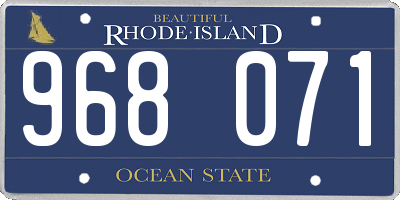 RI license plate 968071