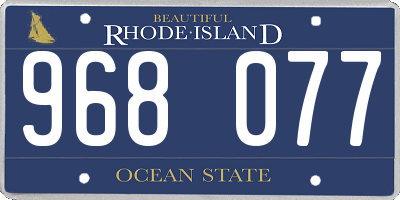 RI license plate 968077