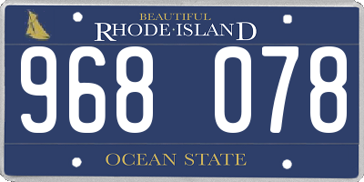 RI license plate 968078