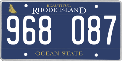 RI license plate 968087