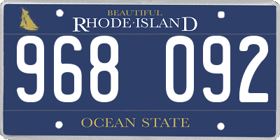 RI license plate 968092