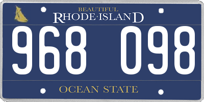 RI license plate 968098