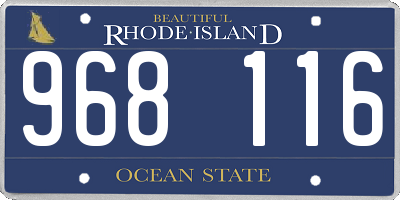 RI license plate 968116