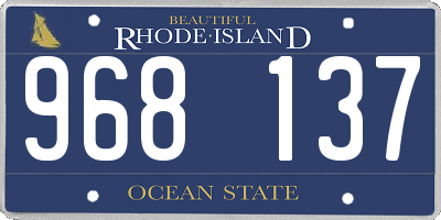 RI license plate 968137