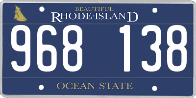 RI license plate 968138
