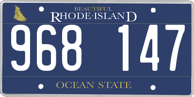 RI license plate 968147