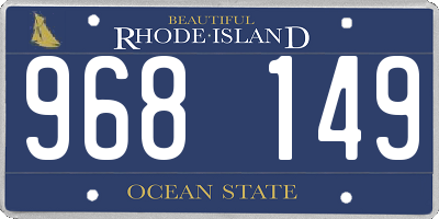 RI license plate 968149