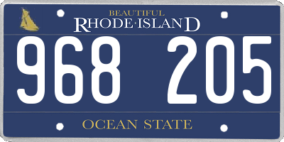 RI license plate 968205