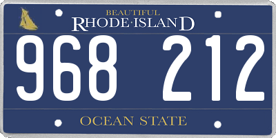 RI license plate 968212