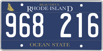 RI license plate 968216