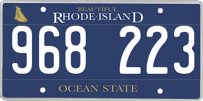 RI license plate 968223