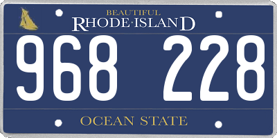 RI license plate 968228