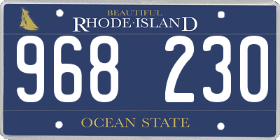 RI license plate 968230