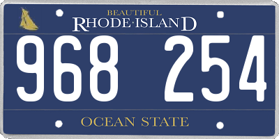RI license plate 968254