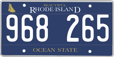 RI license plate 968265