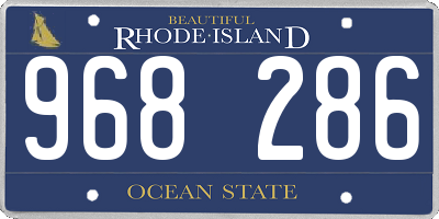 RI license plate 968286