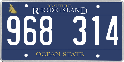 RI license plate 968314