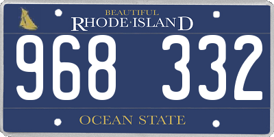 RI license plate 968332