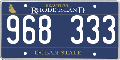 RI license plate 968333