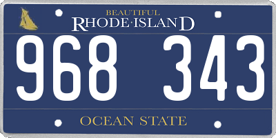 RI license plate 968343