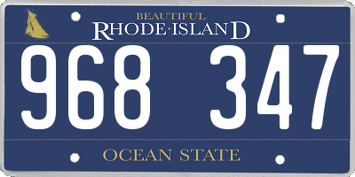 RI license plate 968347