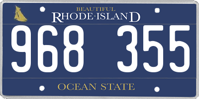 RI license plate 968355