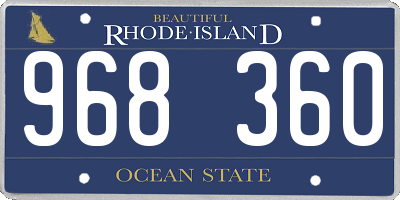 RI license plate 968360