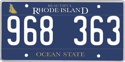 RI license plate 968363