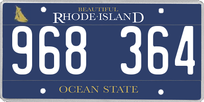 RI license plate 968364