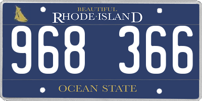 RI license plate 968366