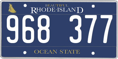 RI license plate 968377