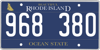 RI license plate 968380