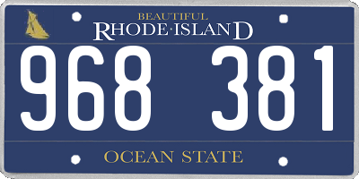 RI license plate 968381
