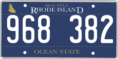 RI license plate 968382