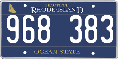 RI license plate 968383