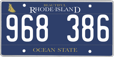 RI license plate 968386