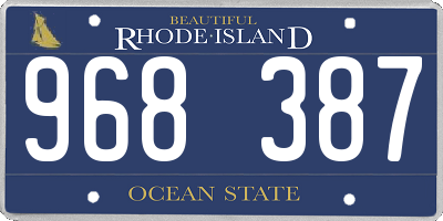 RI license plate 968387